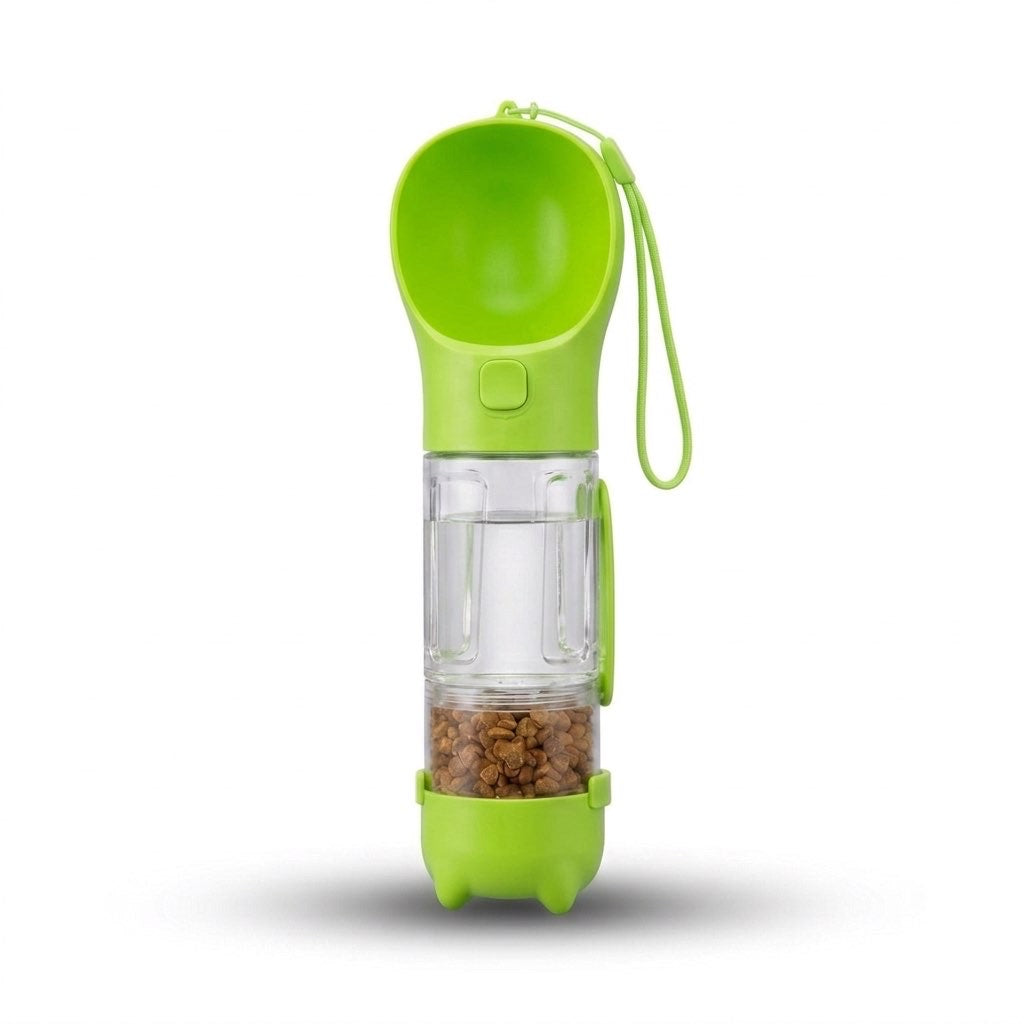 Simplifie tes promenades avec ton chien grâce à ce distributeur portable 2-en-1 pratique et compact.